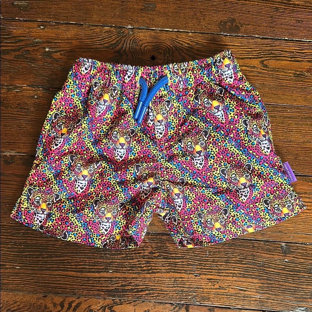 Multicolor Leopard Print Swim Shorts
